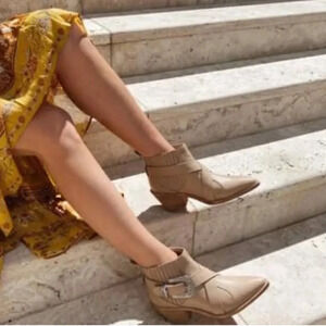 Spell Mystic Ankle Boots western buckle boho distressed Yellowstone event